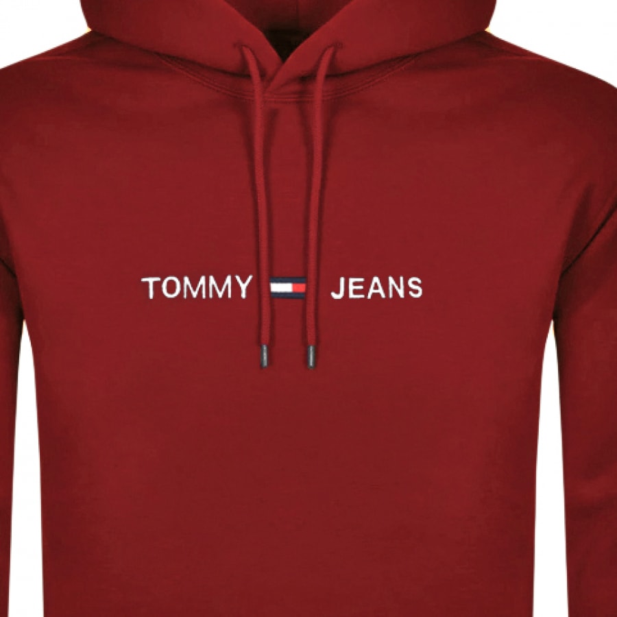 Alternative Image for ProductTommy Jeans Straight Logo Hoodie Red3